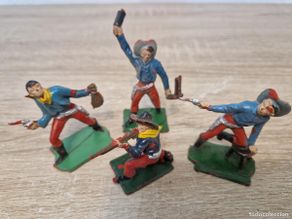 Figuras de goma y PVC: lote 4 antigua figura pvc goma oeste vaquero cuatrero cowboy Pech coleccion reamsa jecsan 6 cm